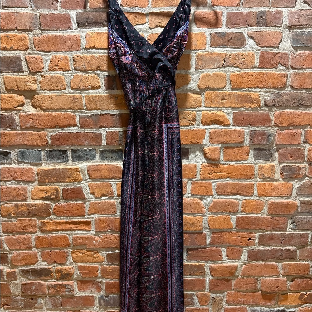 Free People Black and Purple Jumpsuit